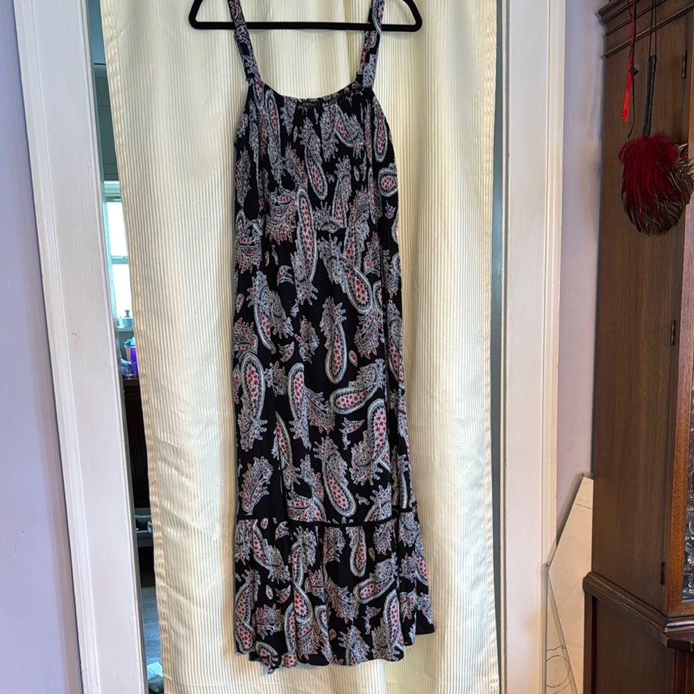 Lane Bryant Black and Pink Paisley Maxi Dress